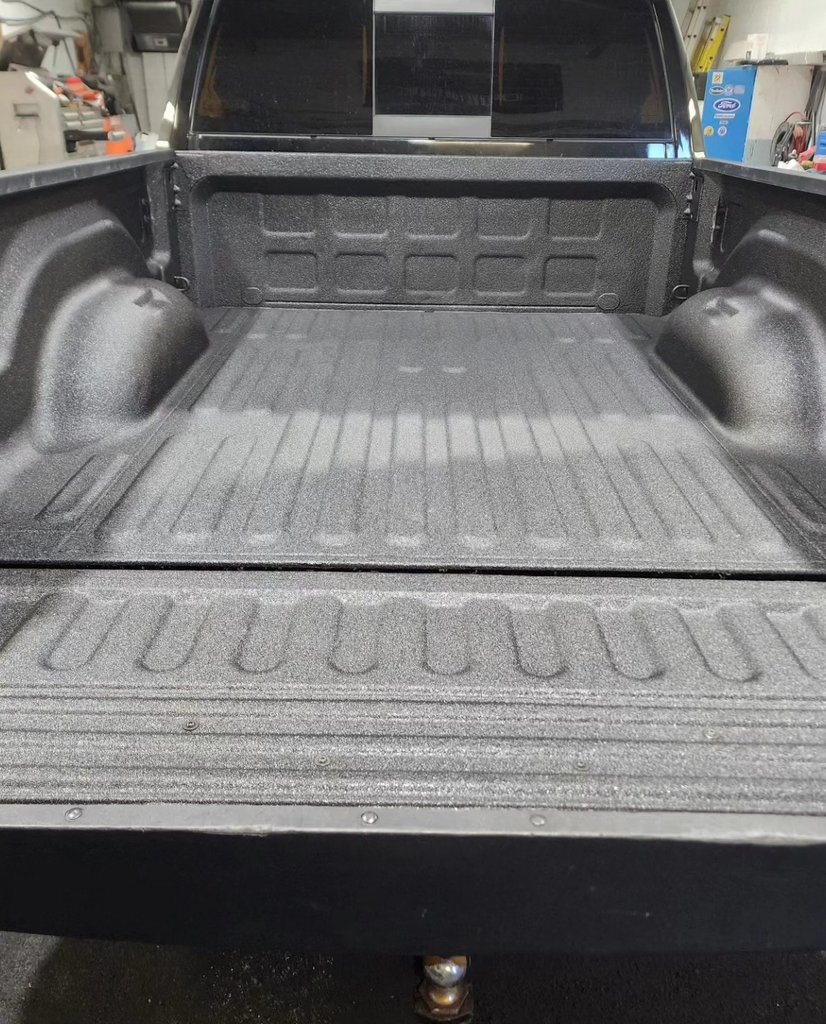 truck bed line spraying aftermath